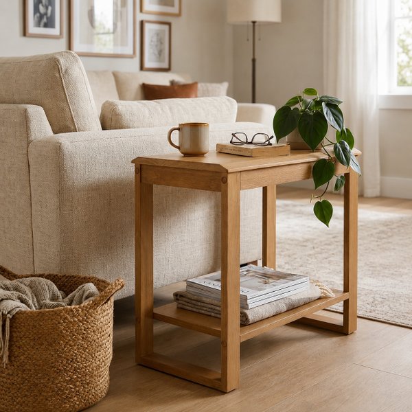 その他 masa Mesa Lateral Madeira Maciça Brisa 60 x 30 x 50 - Natural